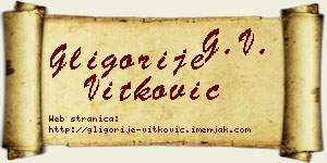 Gligorije Vitković vizit kartica